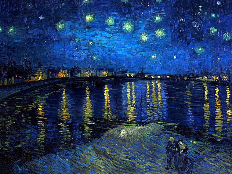 Noite Estrelada Sobre o Ródano. Vincent van Gogh.1888 - Expressionismo