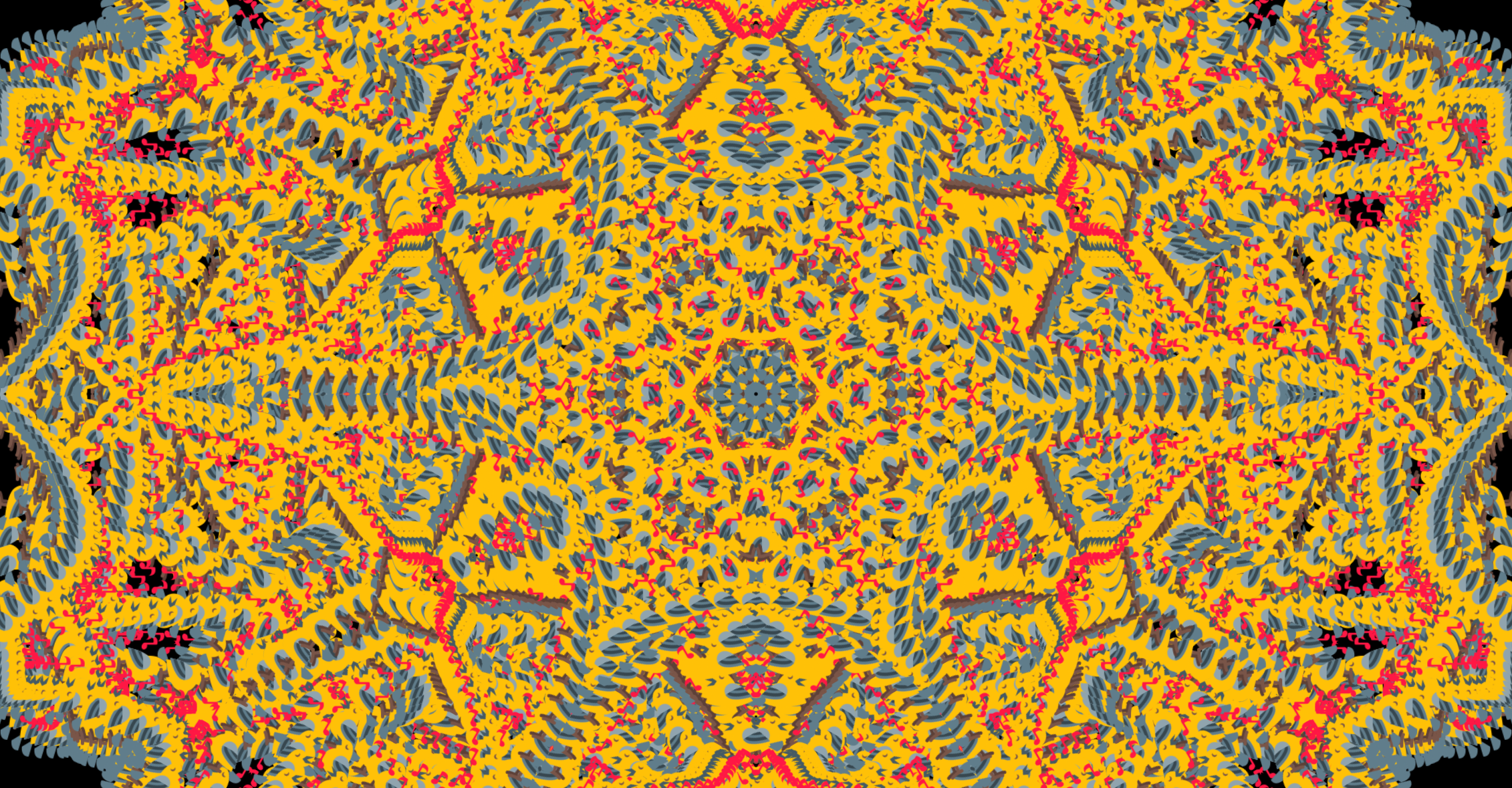 Pintura abstrata a óleo em tons pastéis de azul e laranja, com formas geométricas e linhas ondulantes em primeiro plano.