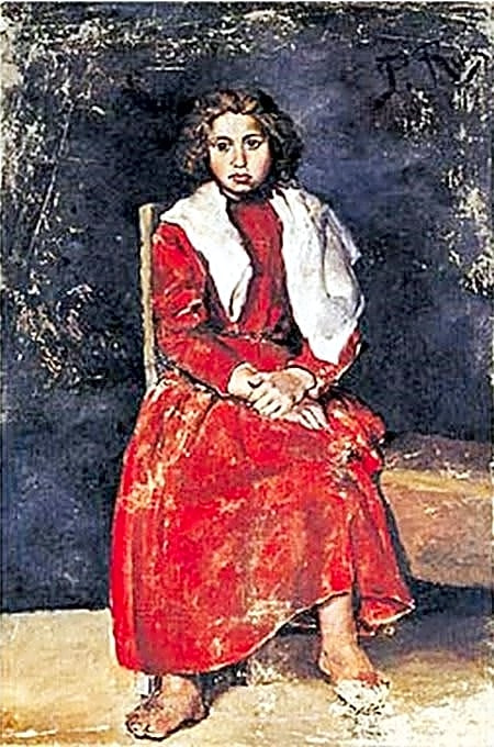 Pintura a óleo de Pablo Picasso retratando autorretrato com expressão sombria e tons de azul e marrom escuro.