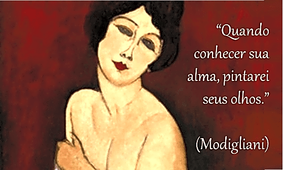 Retrato de Amedeo Modigliani a óleo em tons de azul e marrom, com traços finos e expressão introspectiva.