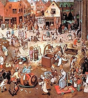La Batalla entre Carnaval y Cuaresma - Obra maestra de Pieter Bruegel