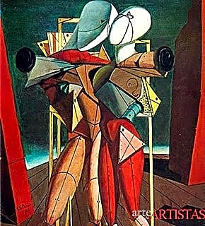 Heitor y Andrómaca, pintura de Giorgio de Chirico
