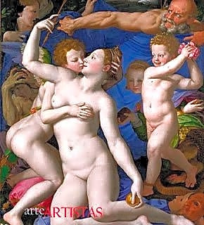 Una alegoría con Venus y Cupido - Agnolo Bronzino