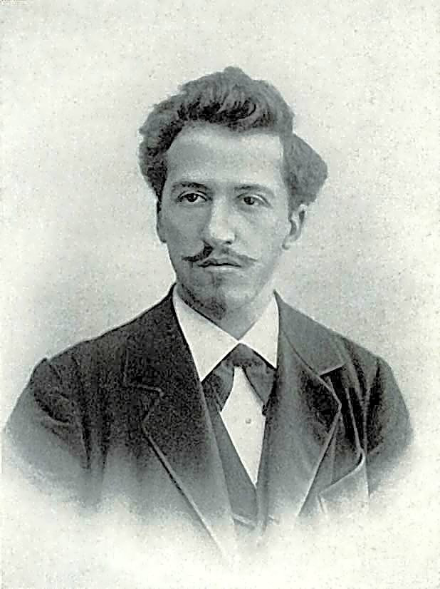 Pintura abstrata a óleo de Piet Mondrian, com linhas geométricas em tons de azul e amarelo sobre fundo branco.