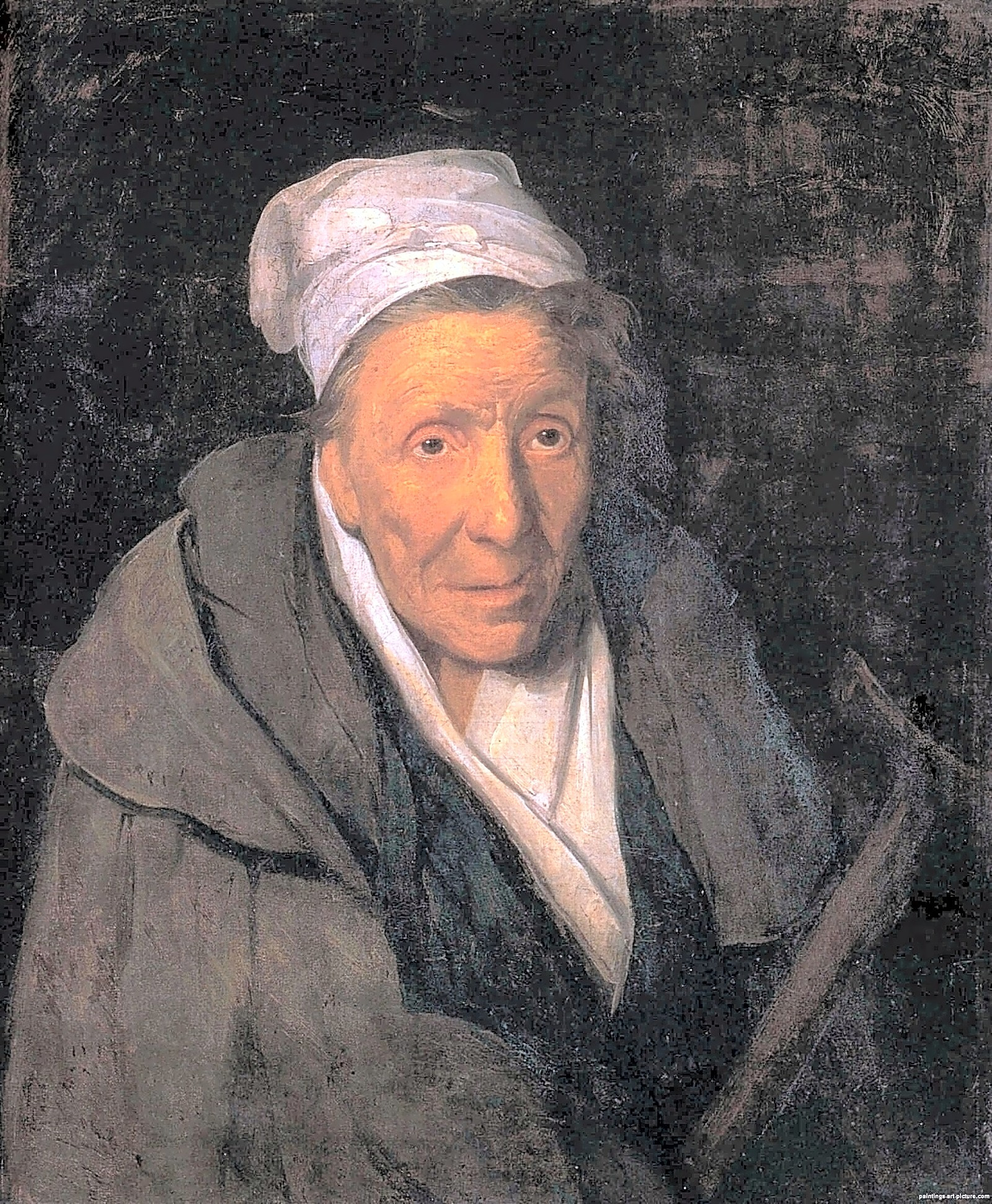 Pintura a óleo retratando Théodore Géricault em sua juventude, com tons de azul e vermelho, mostrando sua paleta artística.