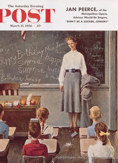 Le Joyeux Anniversaire de Miss Jones - Norman Rockwell