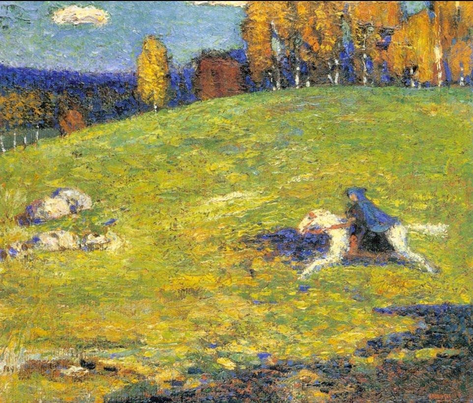 O Cavaleiro Azul. Wassily Kandinsky. 1903 (Expressionismo)