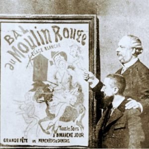 Henri de Toulouse Lautrec e o diretor do Moulin Rouge prestigiando o artista