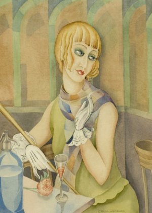 Retrato de Lili Elbe por Gerda Gottlieb no estilo Art déco